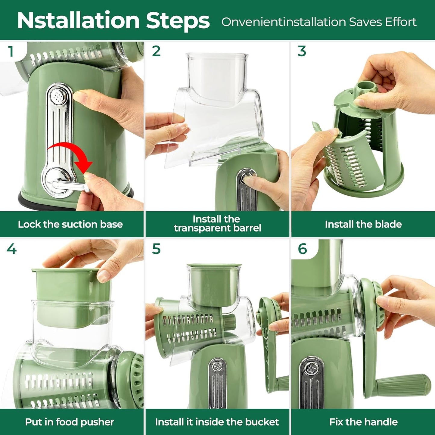 Professional 5-in-1 Rotary Grinder & Vegetable Slicer